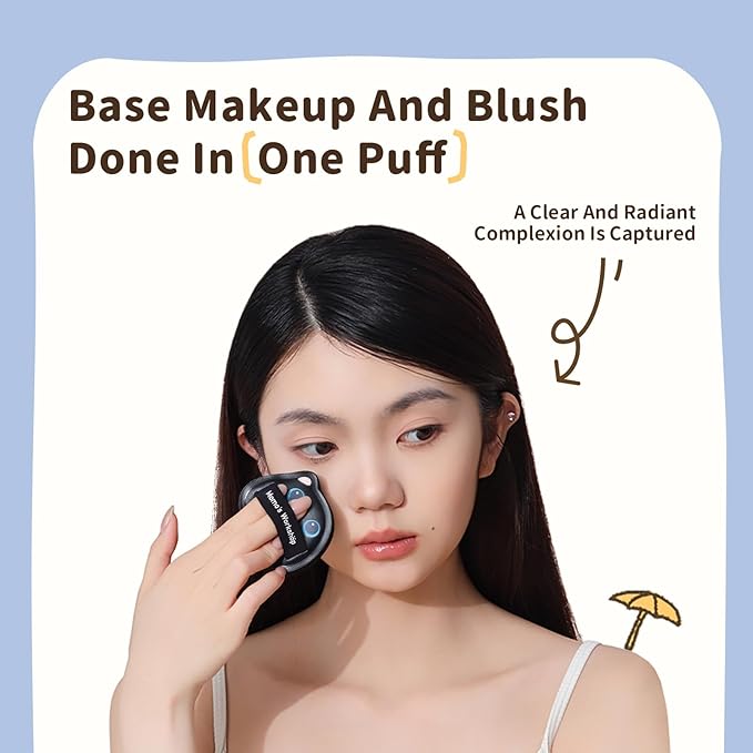 2-Pack Cute Black Cat Makeup Sponges, 85° Precision Tip Blender for Foundation & Concealer, Rubycell & PU Leather for Flawless Full-Coverage Makeup & Storage Case