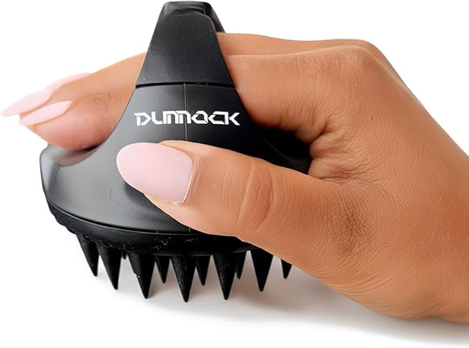 Dunnock Manual Scalp Massager & Shampoo Brush (Black) – Designed to give You a Salon-Like Scalp Treatment at Home Turn Every Wash Dandruff Comb Into a Spa Experience Silicone Hair Shampoo Brush.