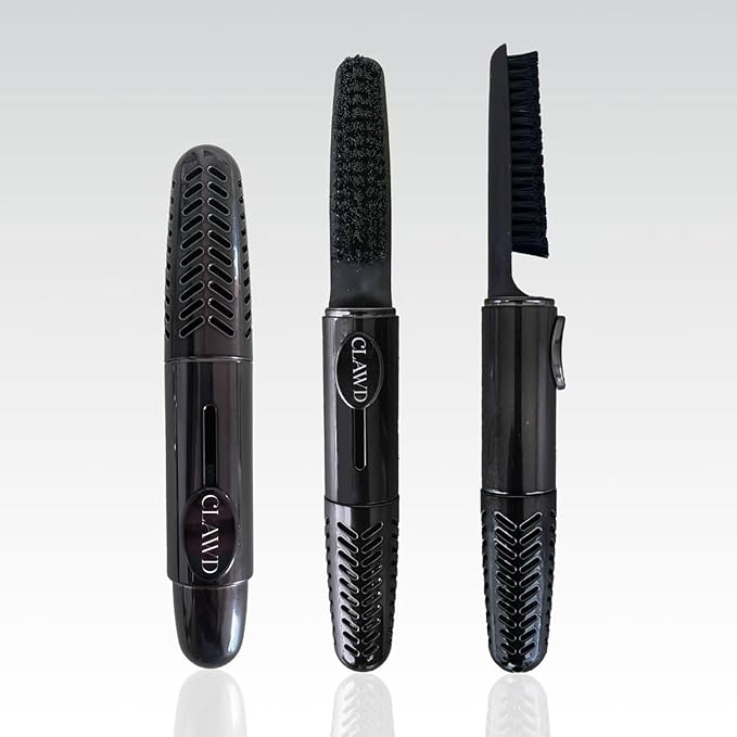 CLAWD Nail Brush for Cleaning Fingernails | Soft Bristle Portable Travel Nail Cleaner Brush for Women | Black