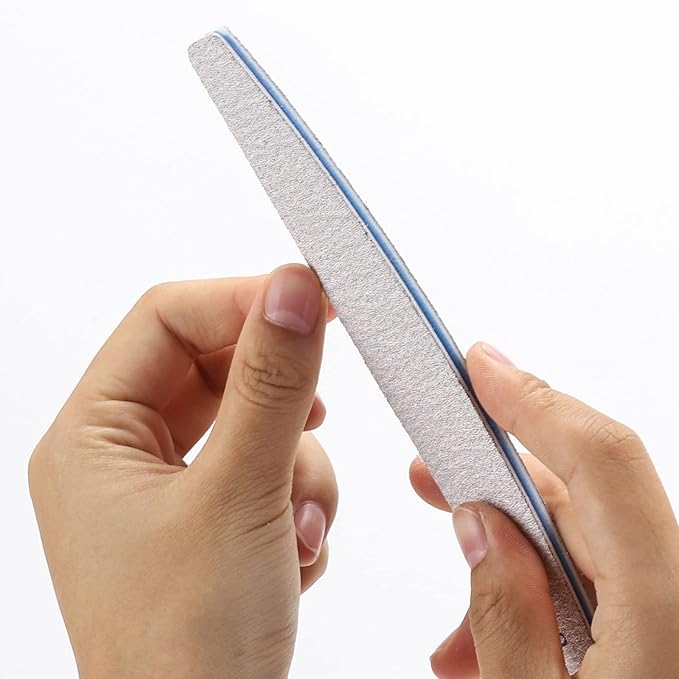 25Pcs 100/180 Grit Nail File Set - Double-Sided Emery Boards for Acrylic, Gel & Natural Nails - Professional Nail Files