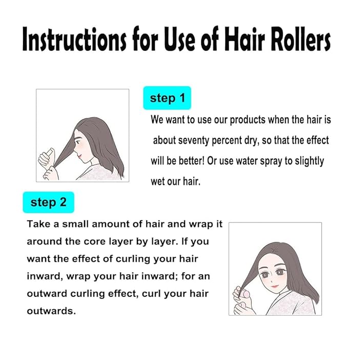 ADMIRING 12PCS Flexi Rod Hair Roller For Medium Short Hair, Heatless Roller Hair Curler For Bangs, Aquamarine blue