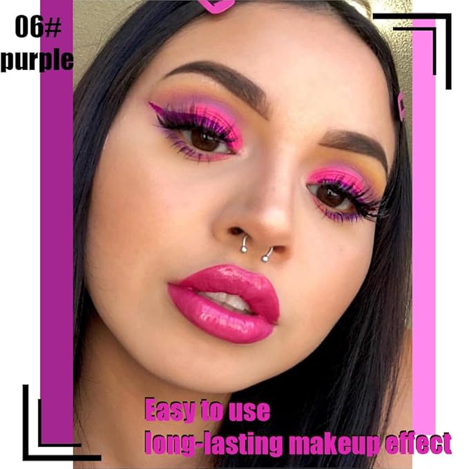 evpct Purple Matte Liquid Eyeliner Waterproof Smudge Proof, Purple Eye Liner Liquid Liner for Face Body Paint, Long-lasting Eyeliner Waterline Thin Quick-dry Eyeliners Pencil Eye Makeup Stay all Day