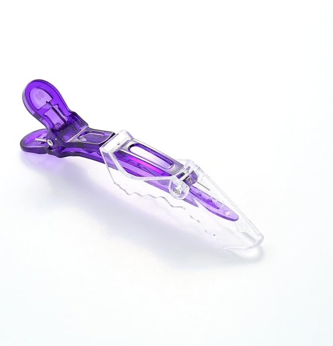 10pcs/set Multicolor Croc Clips Transparent Plastic Hairdresser Clip Hair Styling Sectioning Barrettes Professional Non Slip Alligator Clip Salon DIY Accessories Hairpins (10pcs-Purple)