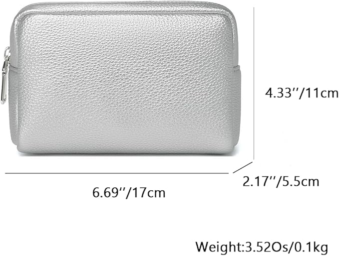 Makeup Bag Large Capacity Women's Classic Black Wash Bag Adjustable Partition Wash Brush and Cosmetic Carrying Bag (Pearl Silver)