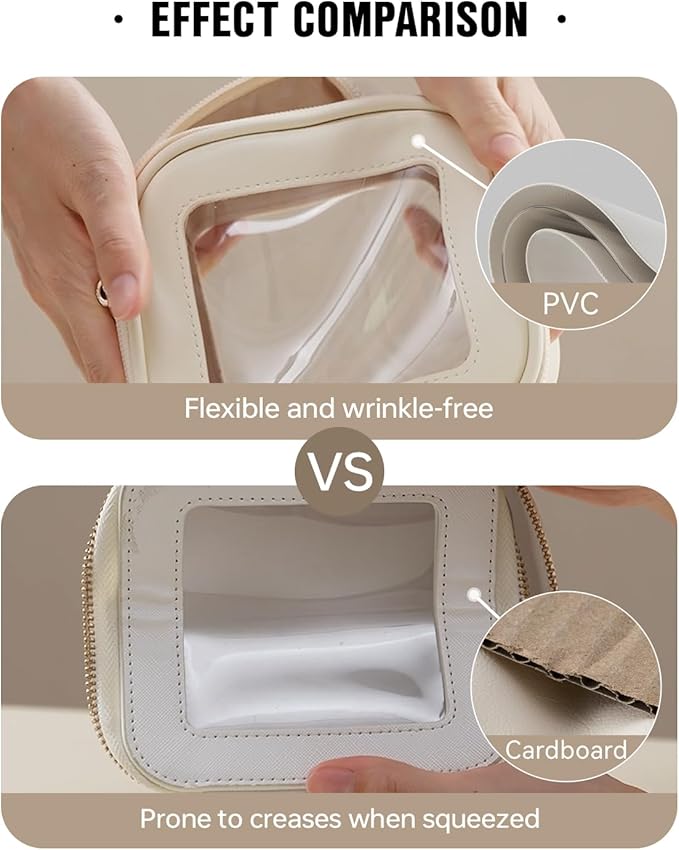 EACHY Clear Makeup Bag，Waterproof TSA Approved Toiletry Bag with Zipper for Women, Make Up Organizer and Skincare Pouch, Portable Car or Purse Bag for Travel Essentials