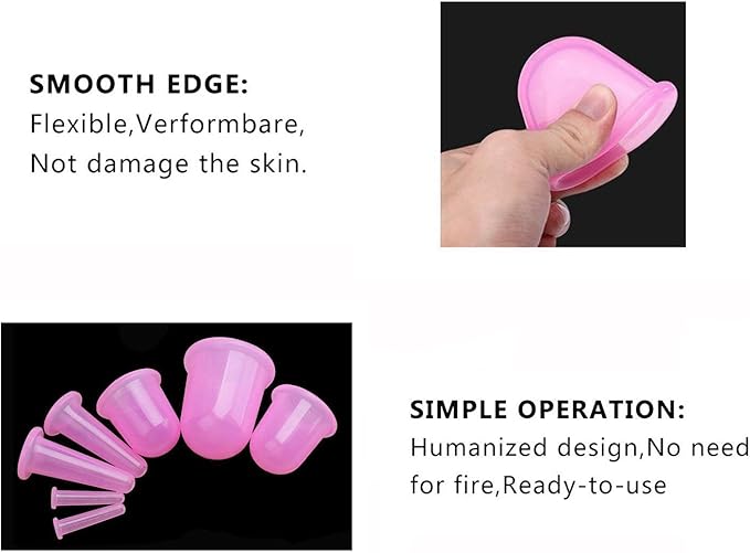 500-miles Cupping Therapy Sets 7Pcs Silicone Anti Cellulite Cup Vacuum Suction Massage Cups Facial Cupping Sets Body and Face Massager for Adults Home Use