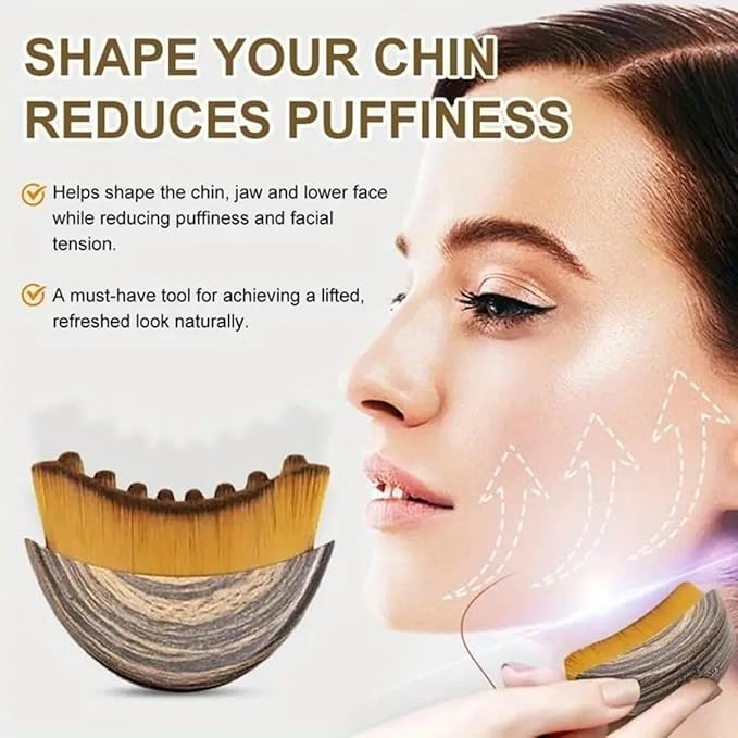Lymphatic Contour Face Brush for Facial Massage, Rejuvenating & Depuffing - Manual Gua Sha Alternative for Jawline Lifting, Eye Bags, Double Chin & Neck Care(2Pcs)