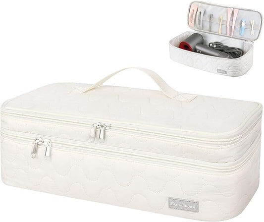 Double-Layer Travel Carrying Case Portable Storage Organizer Bag for Women, Compatible with Revlon One-Step Hair Dryer and Volumizer Hot Air Brush and Attachments Scandihome Series (Bag Only)