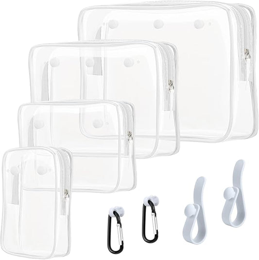 Clear Insert Bag Accessories for Beach Tote Bag, Clear Travel Storage Inner Pouch for Cosmetic, Toiletry & Makeup Brush Organizer Divider