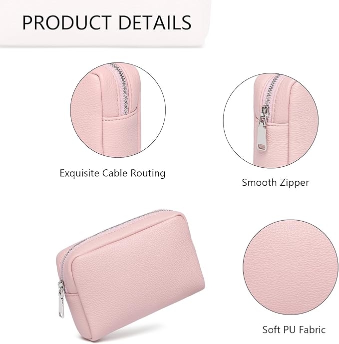 Makeup Bag Large Capacity Women's Classic Black Wash Bag Adjustable Partition Wash Brush and Cosmetic Carrying Bag (PU/Charming)