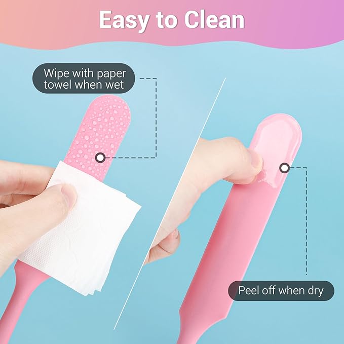 Gartful Silicone Stir Sticks Kit for Epoxy, 2pcs Spatula Scraper, 2pcs Large Silicone Resin Stirring Sticks, Reusable DIY Craft Tool for Mixing Resin, Paint, Waxing, Liquid, Set of 4, Pink