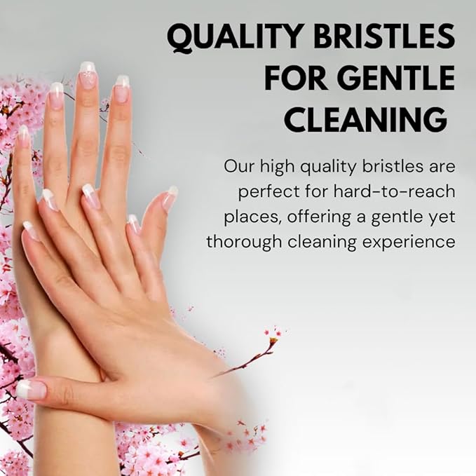 CLAWD Nail Brush for Cleaning Fingernails | Soft Bristle Portable Travel Nail Cleaner Brush for Women | Silver
