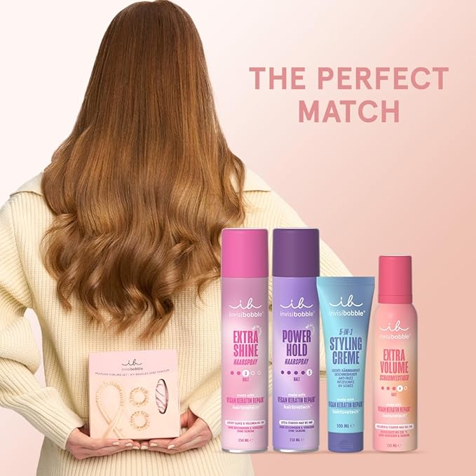invisibobble Heatless Curl Set - No Heat Curlers With Velvet Band for Overnight Use - Hair Curler for Heat-Free Bouncy, Natural Waves on Medium to Long Hair
