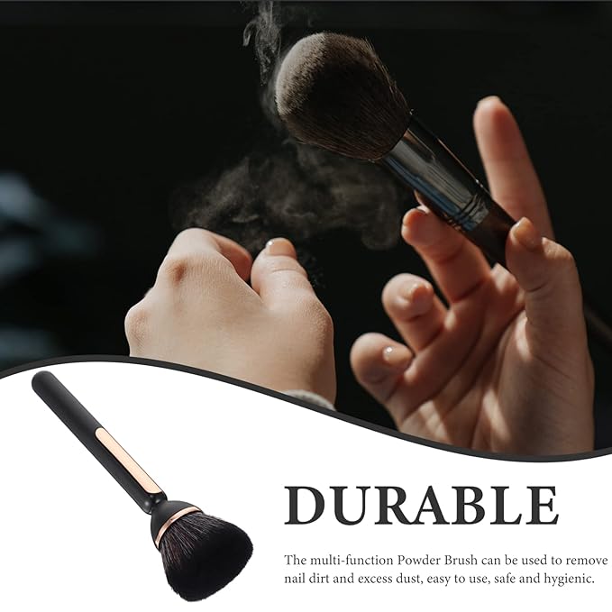 Portable Nail Dust Brush Multi-Function Makeup Brush for Loose Powder and Manicure Cleaning with Comfortable Wear-Resistant Handle 5.7 Inch