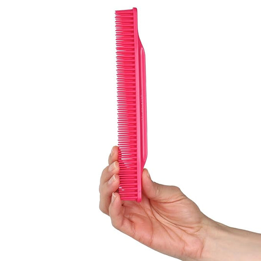Allegro Combs 3-Row Detangling Comb, Wide Tooth Curl Defining Brush, Perfect for Women Curly Hair Stylists, Curl Defining Comb, Pink, Made In The USA, 1 Piece