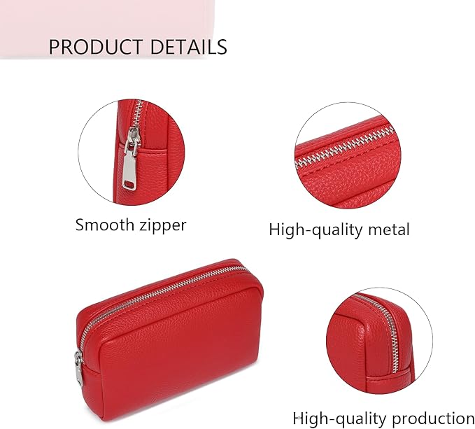 Makeup Bag Large Capacity Women's Classic Black Wash Bag Adjustable Partition Wash Brush and Cosmetic Carrying Bag (Pomegranate Red)