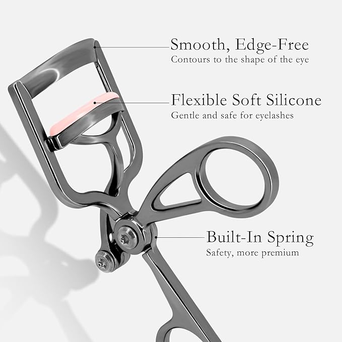 Luxurious Eyelash Curler, Professional Eyelash Curlers Long Lasting Lash Curl Eye Opening Voluminous Lashes Curler Heavy Duty, Zinc Alloy (Black)