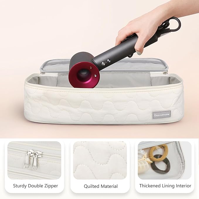 Double-Layer Travel Carrying Case Portable Storage Organizer Bag for Women, Compatible with Revlon One-Step Hair Dryer and Volumizer Hot Air Brush and Attachments Scandihome Series (Bag Only)