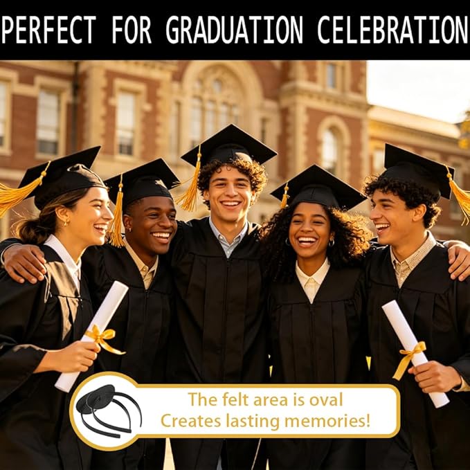 Graduation Cap Headband, 2PCS Firm Anti-Fall Grad Cap Headband for Graduation Insert, Graduation Cap Decorations Hat Accessories Graduations Gifts for Graduates, Students, Women Graduations Ceremonies