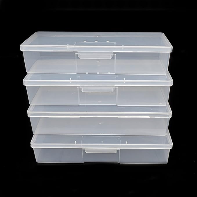 Manicure Tool Box, 8 Pieces Clear Box for Nail Tool, Transparent Personal Nail Box for Manicure, Plastic Nail Art Tool Box Storage Organizer Case Container for Organizing (7.5x2.5x1.5 Inch)