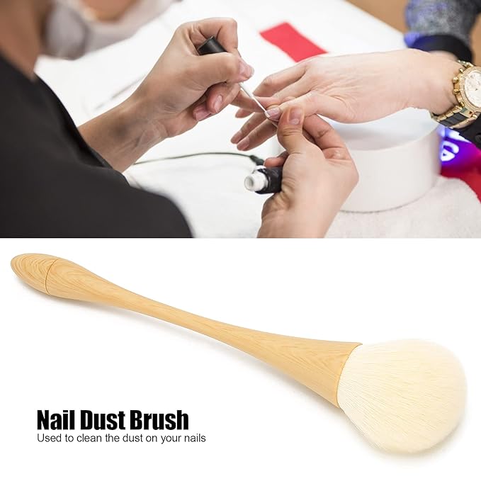 FILFEEL Nail Dust Brush, Nylon Hair Nail Cleaning Brushes, Blush Brush Makeup Tool, Nail Dusting Brush With Wooden Handle