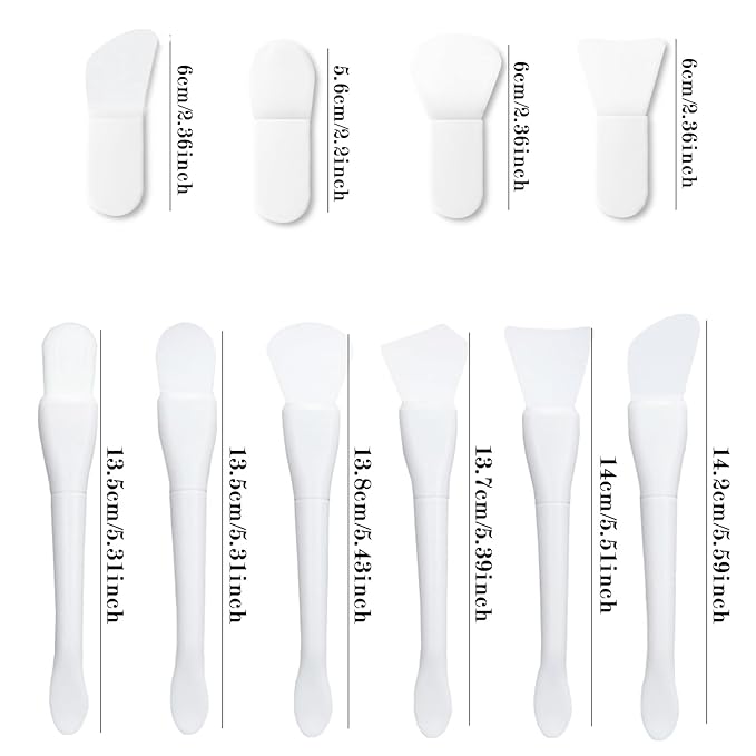 10 Pcs Silicone Face Mask Brush,makeup spatula,mask applicator tool, Applicable to facial mask mud, mud facial mask DIY、 Styling facial mask, body cream and BB cream US246