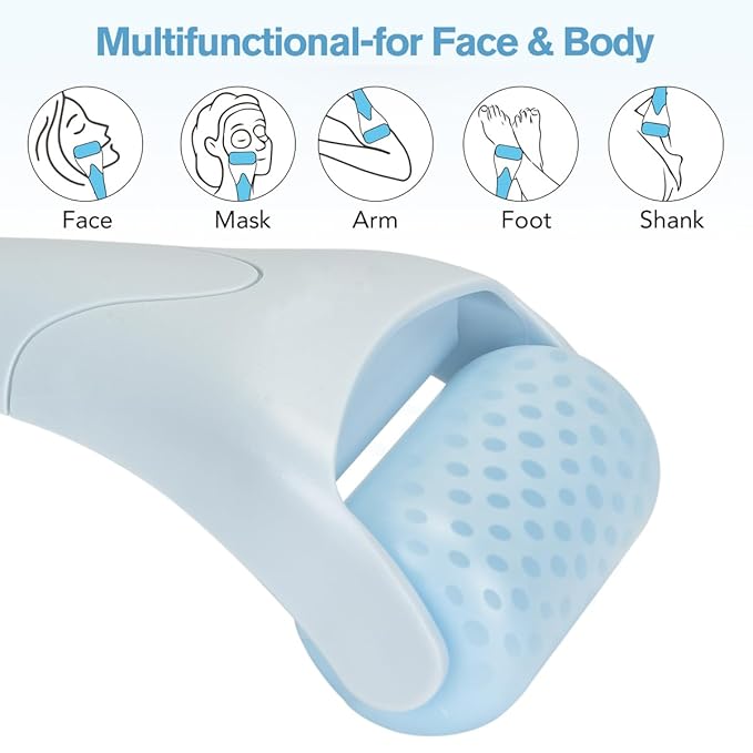 Ice Roller for Face,Eyes,Women Gifts Idea,Therapeutic Cooling to Tighten Brighten Complexion and Reduce Wrinkles,Massager Under Eye Puffiness,Migraine and Pain Relidf (Haze Blue)