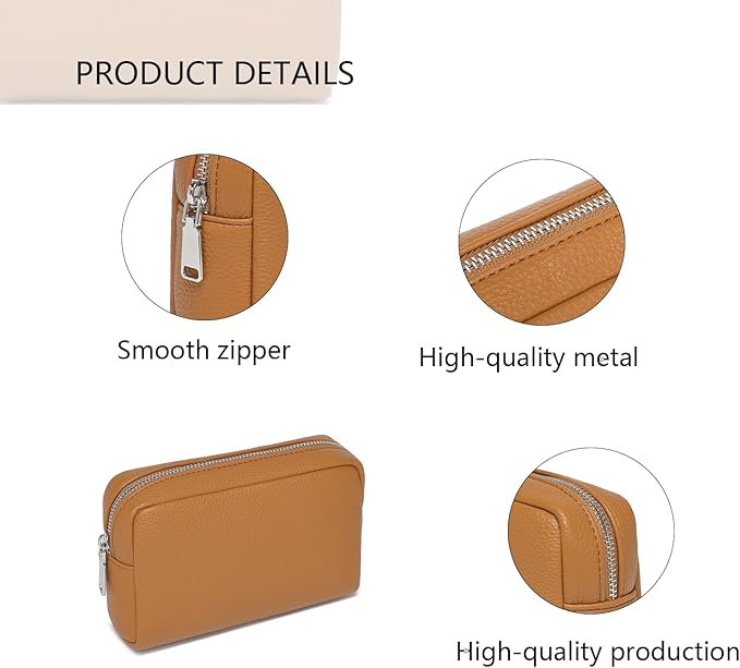 Makeup Bag Large Capacity Women's Classic Black Wash Bag Adjustable Partition Wash Brush and Cosmetic Carrying Bag (Ochre)