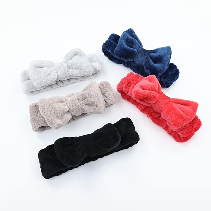 Lawie 15 Colors Pack Coral Fleece Fluffy Wide Headbands for Women Yoga Sports Spa Makeup Hair Holder Wraps for Washing Face Large Hair Bows Bands for Teens Girl