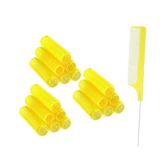 ZMD 18Pcs Self Grip Small Hair Curlers, Plastic Heatless Salon Dressing Rollers DIY Curly Hair Accessories for Women Girls Short Medium Hair (0.8 x 2.4 Inch)
