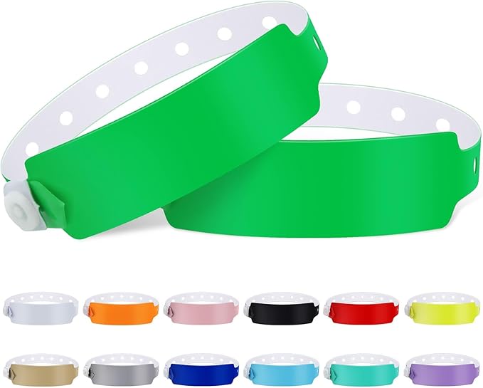 100pcs Colored Vinyl Wristbands, Waterproof Wristbands, Security Wrist Bands, Event Wristbands for Bar Club Festival Music Meeting, Pool Parties,Outdoor Sports (Color : Green)