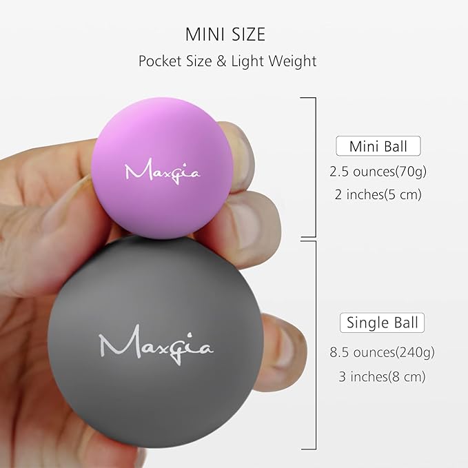 2" Mini Massage Ball, 5 Speeds Vibrating Massage Roller Ball for Palm, Hand, Foot, Leg, Neck, Back, Trigger Point Muscle Therapy Ball for Myofascial Release, Plantar Fasciitis Relief, Blue