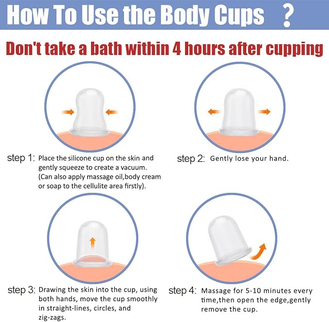 MAFLY Silicone Cupping Therapy Set - Facial Cupping Set - Face and Body Cupping Massager - Vacuum Suction Cups - Anti-Cellulite Cup - Amazing Cellulite Remover Home Use 7PACK