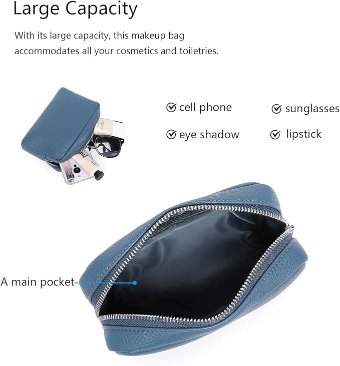 Makeup Bag Large Capacity Women's Classic Black Wash Bag Adjustable Partition Wash Brush and Cosmetic Carrying Bag (PU/Brussels Sprouts)