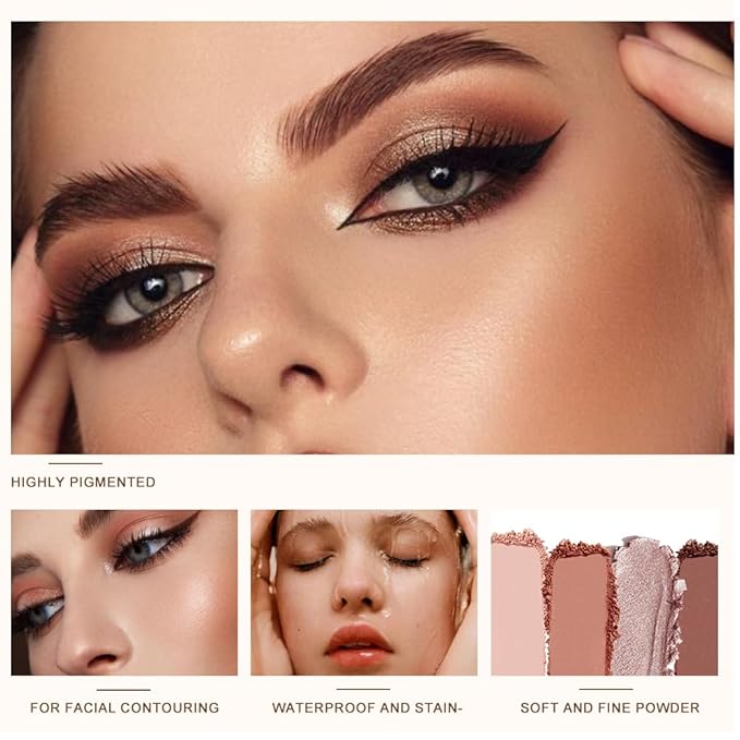 6-Color Glitter Eyeshadow Palette – High Pigment Shimmer Metallic Eye Shadow Kit, Long-Lasting Blendable Sparkle Shades for Daily Makeup, Party Glam, Festival & Creative Eye Looks 06#