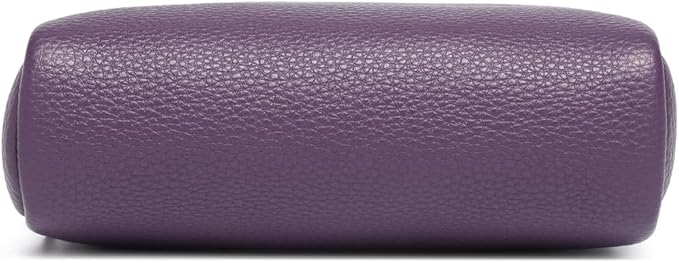 Makeup Bag Large Capacity Women's Classic Black Wash Bag Adjustable Partition Wash Brush and Cosmetic Carrying Bag (PU/Anemone Purple)