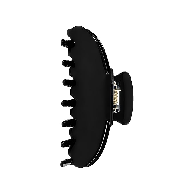 Durable Acetate Hair Clips - 4-Inch Black Claw Clips for Fine and Thick Hair (Black)