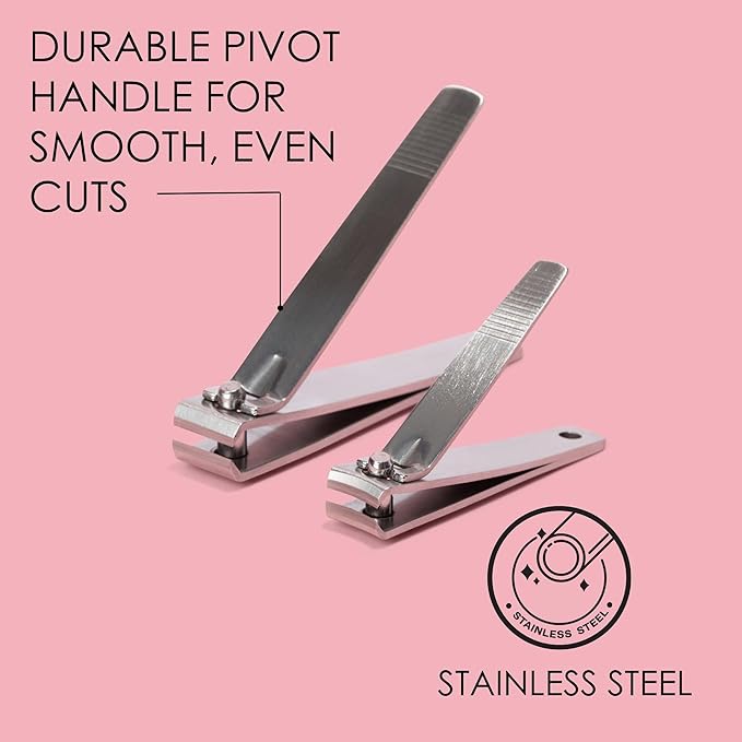 JAPONESQUE Fingernail & Toenail Clippers Set with Salon Quality Sharp Blades Made from Stainless Steel