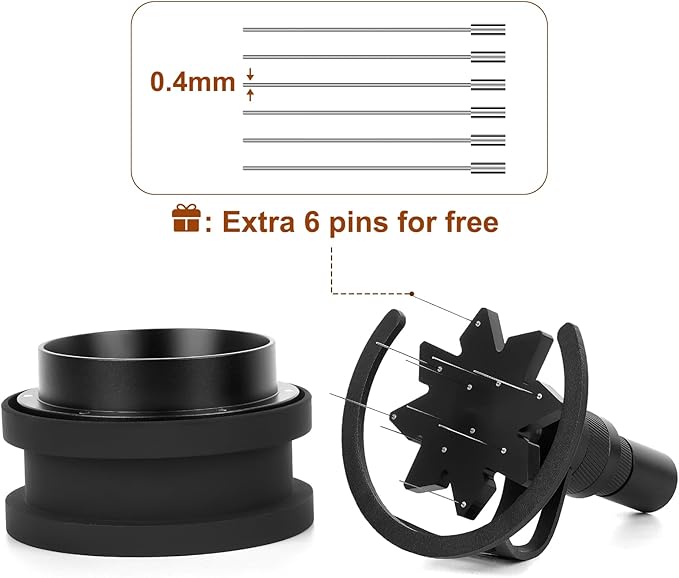 IKAPE 51MM WDT Tool, Espresso Stirrer Distribution Tool, Adjustable Needle Height, Coffee Stirrer with Dosing Funnel & Stand