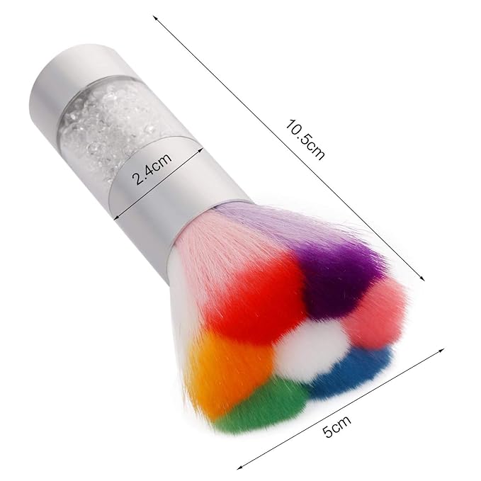 2 Pcs Nail Art Dust Brush Remover Nail Powder For Acrylic Gel UV Nail