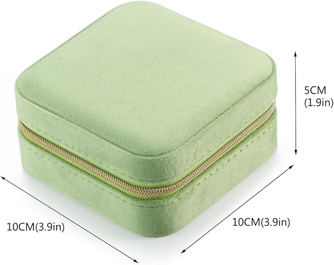 Plush Velvet Travel Jewelry Case Organizer, Small Travel Jewelry Box,Portable Jewelry Box Travel Mini Organizer Portable Display Storage Box For Rings Earrings Necklaces (4 Color 4 Packs)