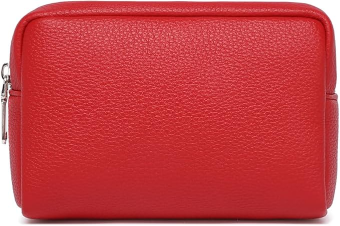 Makeup Bag Large Capacity Women's Classic Black Wash Bag Adjustable Partition Wash Brush and Cosmetic Carrying Bag (Pomegranate Red)