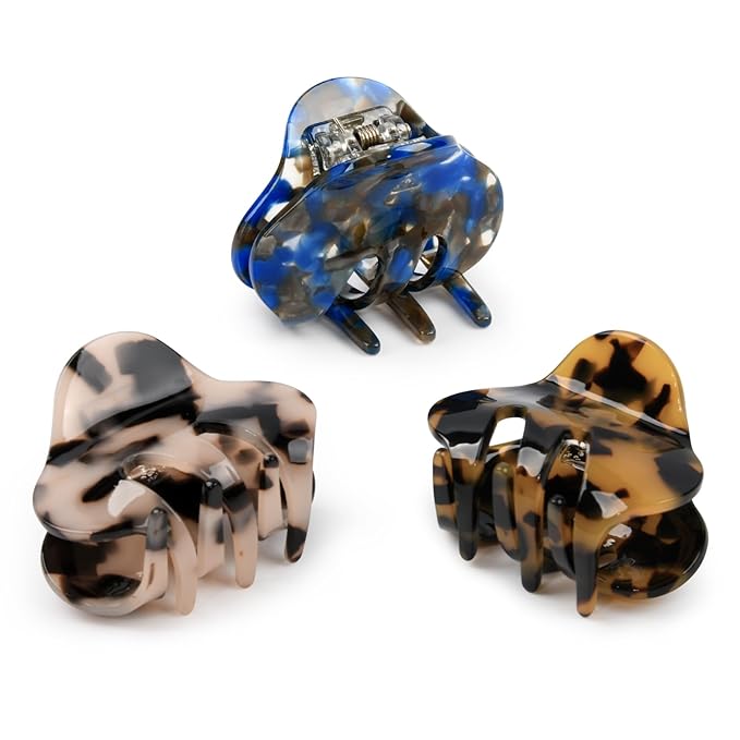 3 Pack Hair Claw Clips Women Large Tortoise Hair Clip French Design Barrettes Celluloid Leopard Print Accessories Jaw Clips for Thick Hair