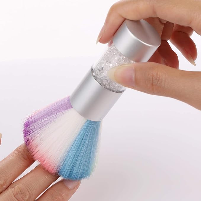 2 Pcs Nail Art Dust Brush Remover Nail Powder For Acrylic Gel UV Nail