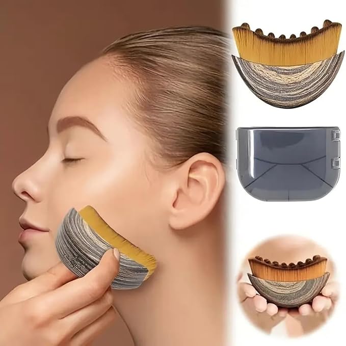 Lymphatic Contour Face Brush for Facial Massage, Rejuvenating & Depuffing - Manual Gua Sha Alternative for Jawline Lifting, Eye Bags, Double Chin & Neck Care(2Pcs)