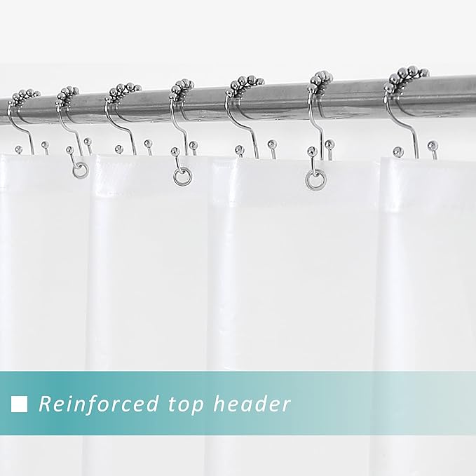 Mrs Awesome Extra Long Shower Curtain Liner with 6 Magnets 72 x 84 inch, Frosted PEVA 8G Heavy Duty Thick Plastic Shower Curtain, Waterproof, 72x84, Frost