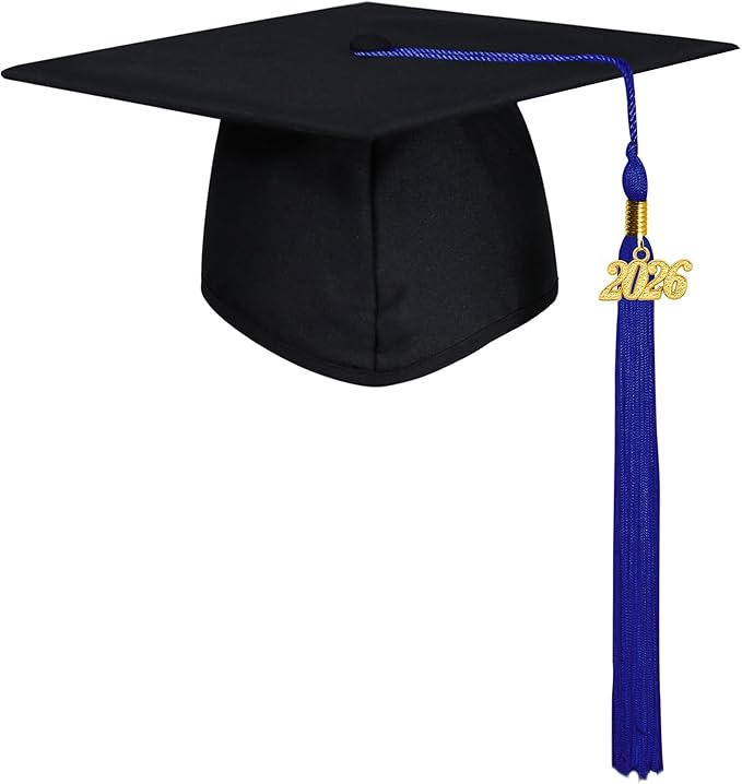 GraduationMall Matte Graduation Cap with 2026 Tassel for High School & Bachelor
