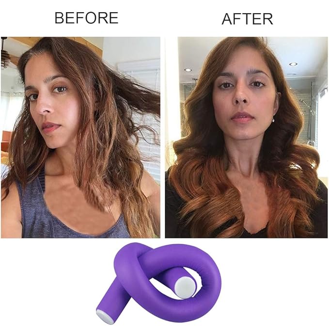 Heatless Hair Curlers Jumbo Flexible Curling Rods Bendable Twist Flexirod Soft Foam No Heat Hair Rollers for Long Medium Hair