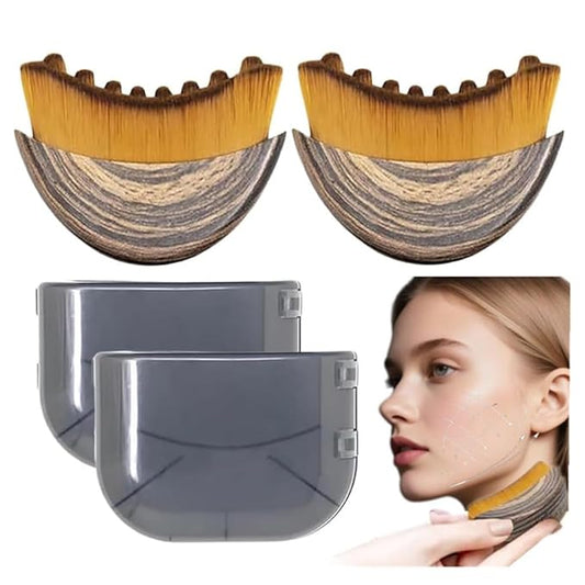 1/2 PCS Lymphatic Contour Face Brush for Sculpting – Anti-Puffiness, Detox & Lift, Improves Skin Glow & Absorption (2 Pcs Contour Face Brush)