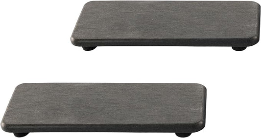 2 Pcs Water Absorbing Stone Trays, Kitchen/Bathroom Sink Soap Dish, Diatomite Tray Used for Hand Soap & Cosmetic Bottles in The Modern Home, 3.15" W x 6.3" L, Dark Gray